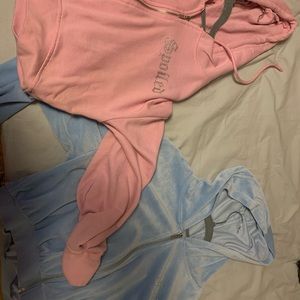 blue and pink cropped jackets from rue 21 pink is L blue is M
